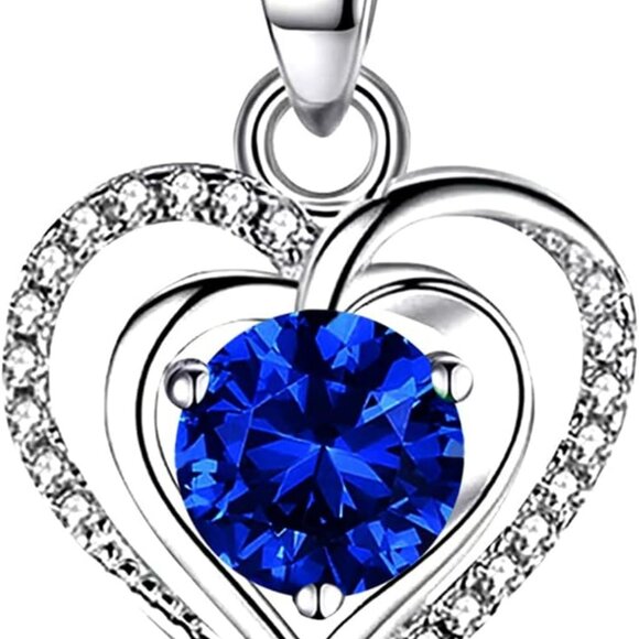 925 Sterling Silver Heart Zirconia Necklace for Women